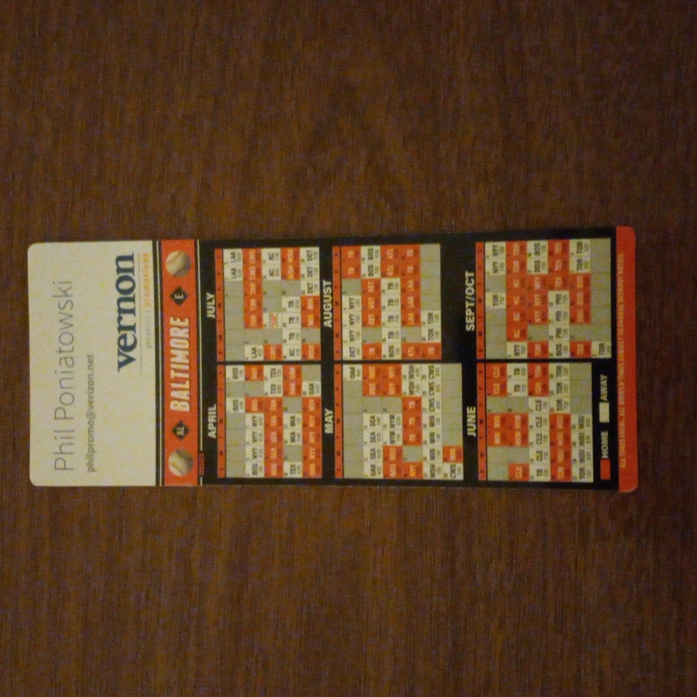 2021 Baltimore Orioles Magnet Calendar